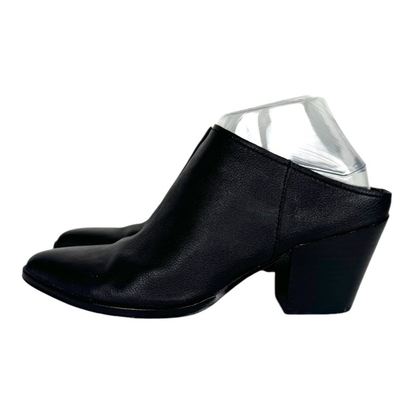 Dolce Vita Raven Mules Womens Size 8 Black Leather Slip On Stacked Block Heel - Picture 1 of 10